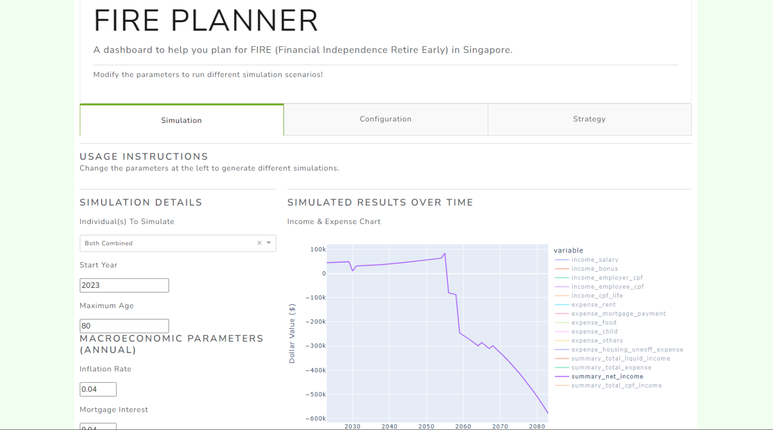 FIRE planner